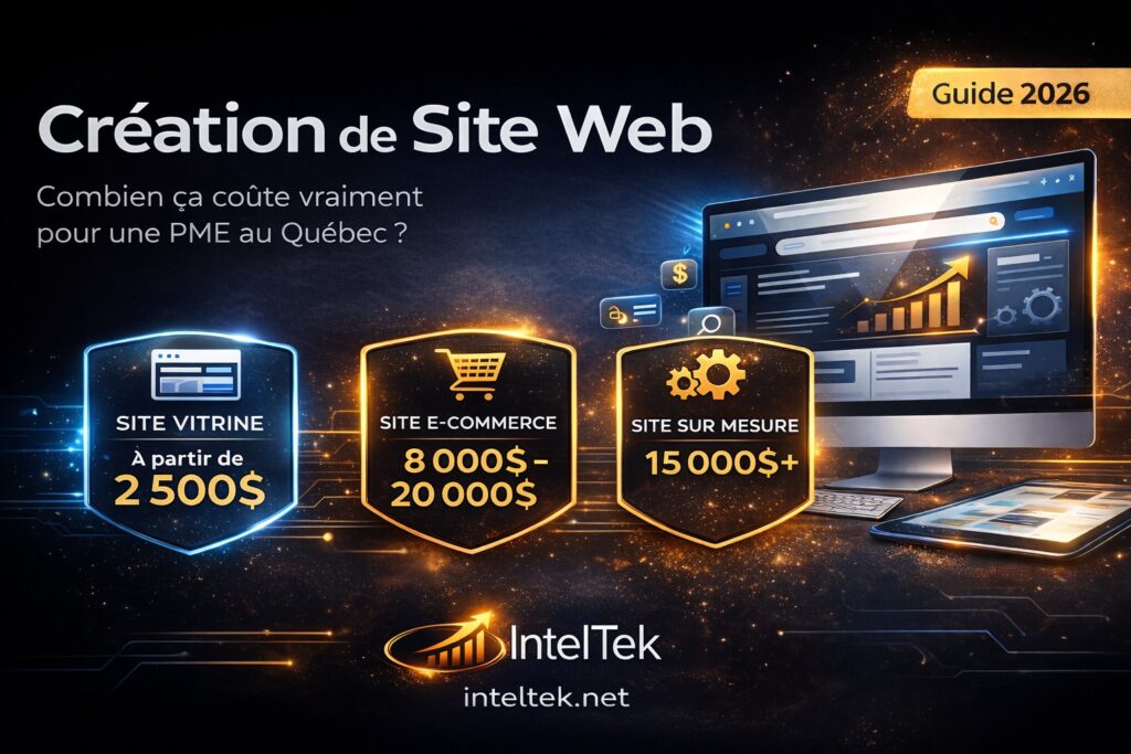 Création de site web pour PME au Québec en 2026 – prix site vitrine, e-commerce et sur mesure