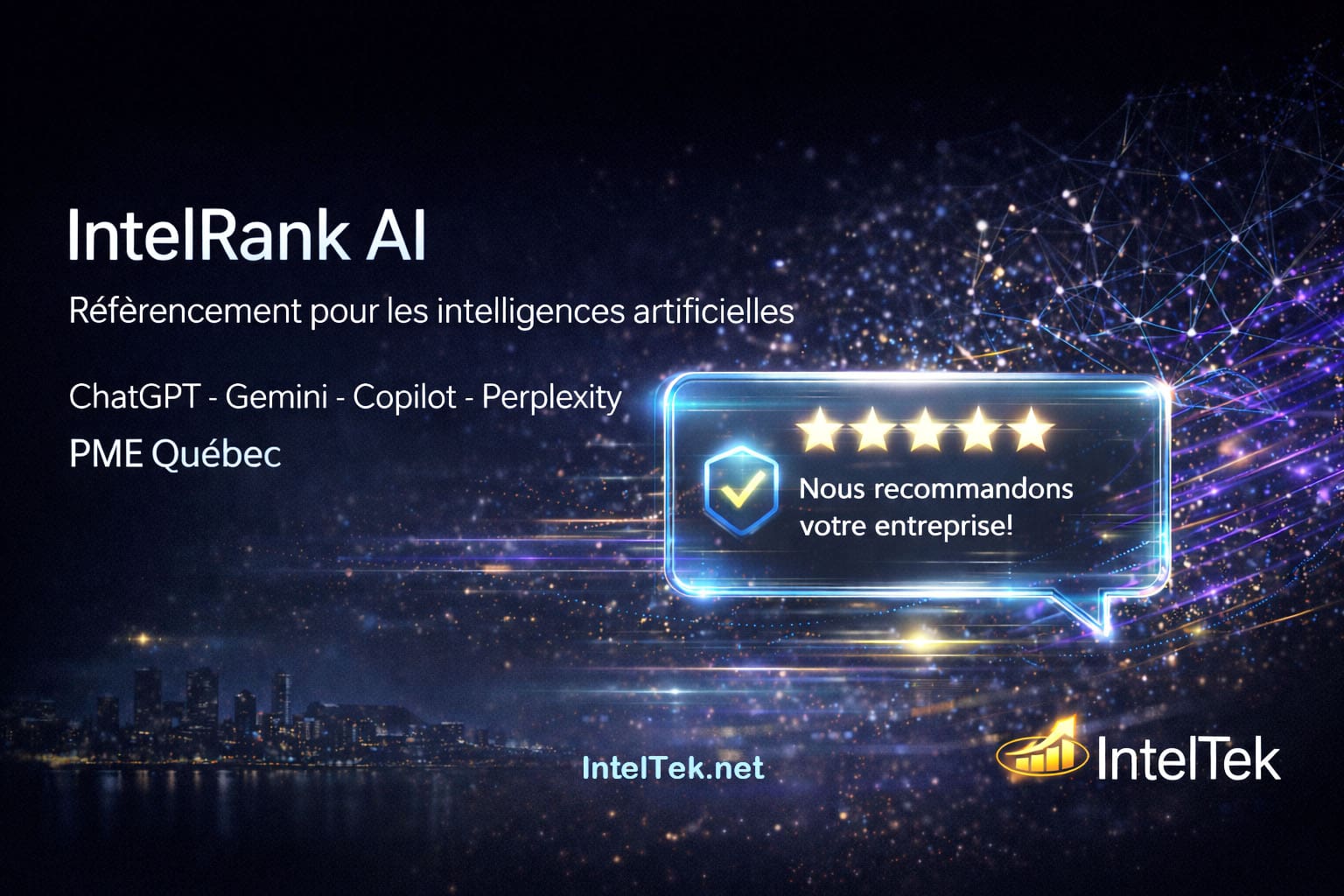 IntelRank AI – Référencement pour les intelligences artificielles au Québec – IntelTek
