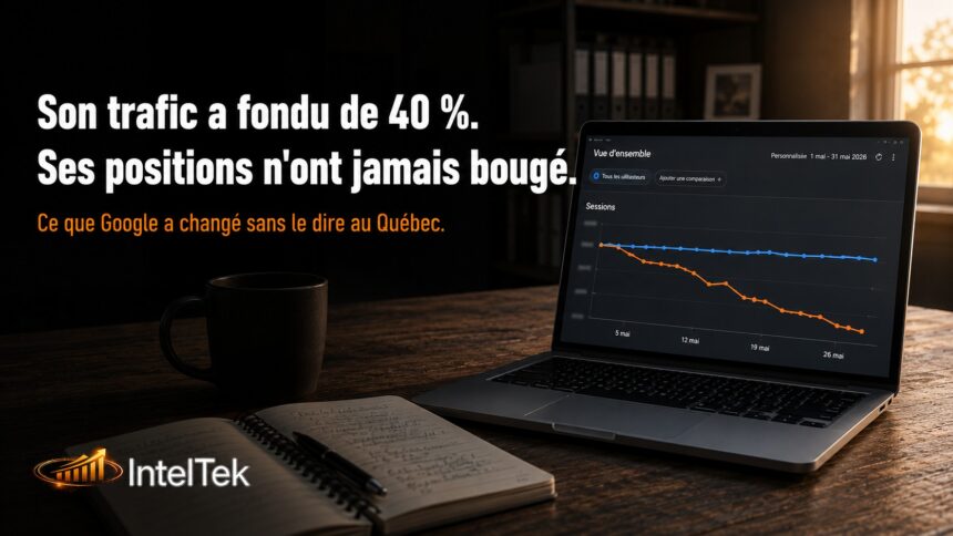 Son trafic a fondu de 40 %. Ses positions Google n&rsquo;ont jamais bougé.