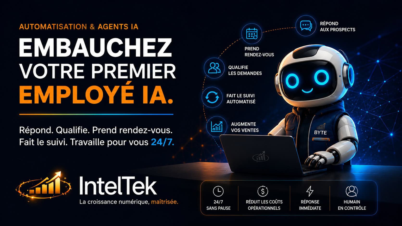 Agents IA pour PME au Québec — automatisation, qualification des prospects, rendez-vous et suivis avec IntelTek